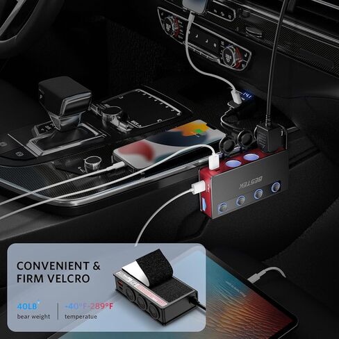 BESTEK 180W 3-Socket Cigarette Lighter Splitter with PD65W/QC3.0 in Kuwait
