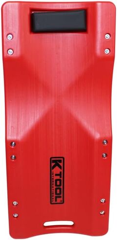 K Tool International 74936 36" Automotive Floor Creeper for Garages, Repair Shops and DIY, HDPE Plastic, Body Fitting Design, Padded Headrest, Built-in Handles, 2" Swivel Casters, 300lb Capacity, Red in Saudi Arabia