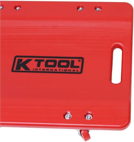 K Tool International 74936 36" Automotive Floor Creeper for Garages, Repair Shops and DIY, HDPE Plastic, Body Fitting Design, Padded Headrest, Built-in Handles, 2" Swivel Casters, 300lb Capacity, Red in Saudi Arabia
