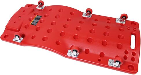 K Tool International 74936 36" Automotive Floor Creeper for Garages, Repair Shops and DIY, HDPE Plastic, Body Fitting Design, Padded Headrest, Built-in Handles, 2" Swivel Casters, 300lb Capacity, Red in Saudi Arabia