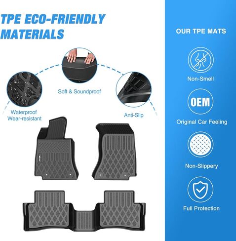 Nilight TPE Floor Mats for Audi Q5 / SQ5 2018 2019 2020 2021 2022 2023,All Weather Custom Fit Heavy Duty Floor Liners in Saudi Arabia