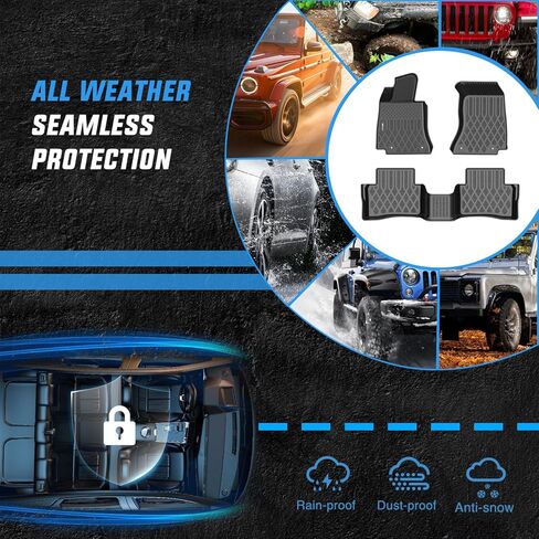 Nilight TPE Floor Mats for Audi Q5 / SQ5 2018 2019 2020 2021 2022 2023,All Weather Custom Fit Heavy Duty Floor Liners in Saudi Arabia