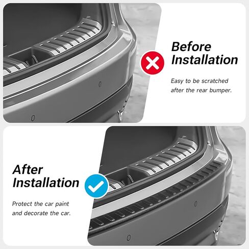 واقي المصد الخلفي لـ BMW 2016-2022 x1 28i إكسسوارات السيارة من الفولاذ المقاوم للصدأ مادة ألياف الكربون مقاومة للموس in Kuwait