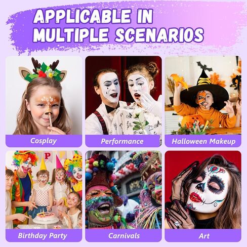 54 Colors Face Painting Kit for Kids,18 Colors Split Cake Water Activated Face Paint Palette, Body Paint for Adults, Non Toxic Makeup Professional for Halloween,Christmas,Cosplay,Parties, Birthdays in Saudi Arabia