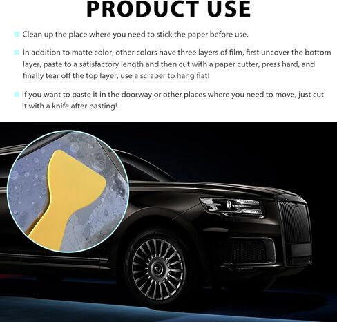 Car Headlight Tint Film, 12×48 Inch Vinyl Vehicle Tail Light Wrap Film Roll with Squeegee & Cutter, Waterproof Vinyl Tinted Sticker for Headlights Fog Lights Tail Lights (Light Black) in Kuwait