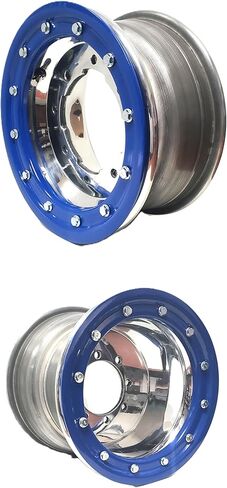 مجموعة Raptor 700 660 350 250 125 ATV مكونة من 4 إطارات عجلات Armat Beadlock - خلفية 9x8 3 +5 أمامية 10x5 3 + 2 مصقولة / زرقاء مصنوعة بواسطة Alba Racing in Kuwait