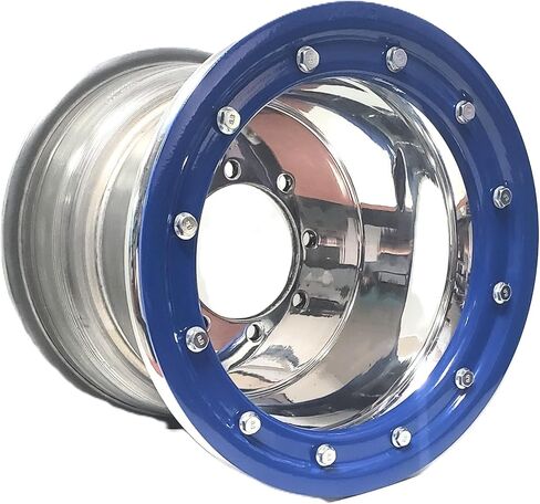 مجموعة Raptor 700 660 350 250 125 ATV مكونة من 4 إطارات عجلات Armat Beadlock - خلفية 9x8 3 +5 أمامية 10x5 3 + 2 مصقولة / زرقاء مصنوعة بواسطة Alba Racing in Kuwait