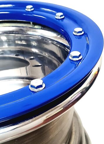 مجموعة Raptor 700 660 350 250 125 ATV مكونة من 4 إطارات عجلات Armat Beadlock - خلفية 9x8 3 +5 أمامية 10x5 3 + 2 مصقولة / زرقاء مصنوعة بواسطة Alba Racing in Kuwait
