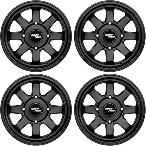 RockTrix RT116 12in ATV Wheels Rims 12x7 Matte Black 4x137, 5+2 Offset, Compatible with Bombardier Outlander CanAm Can-Am Can Am Commander Maverick Renegade Kawasaki 4/137 (Set of 4) in Saudi Arabia