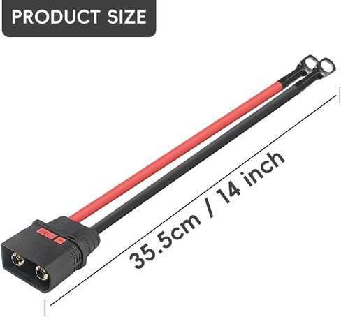 موصل QS8 ذكر مضاد للشرارة مع سلك سيليكون 11.8 بوصة 8AWG، نهايات طرفية مجعدة، مصمم لتطبيقات بطارية RC LiPo (ذكر QS8) in Kuwait