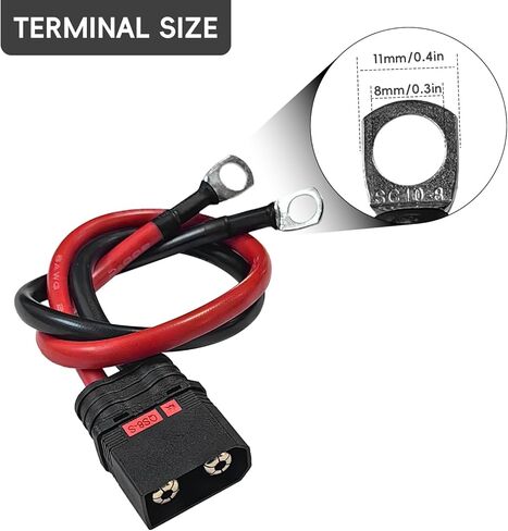 موصل QS8 ذكر مضاد للشرارة مع سلك سيليكون 11.8 بوصة 8AWG، نهايات طرفية مجعدة، مصمم لتطبيقات بطارية RC LiPo (ذكر QS8) in Kuwait
