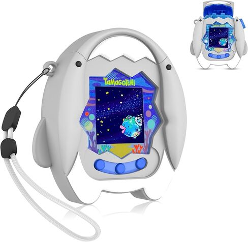【Connect Without Removal】 for Tamagotchi Paradise Silicone Case, SGHLDE Cute Drop-Proof Protective Case for Tamagotchi Paradise Accessories with Lanyard, Shark in Saudi Arabia