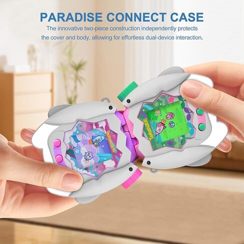 【Connect Without Removal】 for Tamagotchi Paradise Silicone Case, SGHLDE Cute Drop-Proof Protective Case for Tamagotchi Paradise Accessories with Lanyard, Shark in Saudi Arabia