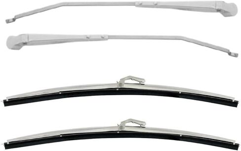 Stainless Steel Wiper Arms & 15" Blades, Pair, Compatible with Chevy Truck 1967-1972 in Saudi Arabia