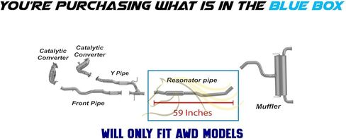 Exhaust Resonator Pipe Compatible for 2014-2019 Jeep Cherokee 2.4L | Stainless Steel | Northeastern Exhaust | Free Clamps Included | Automotive Replacement Part in Saudi Arabia