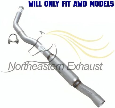 Exhaust Resonator Pipe Compatible for 2014-2019 Jeep Cherokee 2.4L | Stainless Steel | Northeastern Exhaust | Free Clamps Included | Automotive Replacement Part in Saudi Arabia