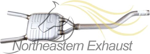 Exhaust Resonator Pipe Compatible for 2005-2009 Audi A4 Quattro 2.0L | Stainless Steel | Northeastern Exhaust | Free Sleeves Included | Automotive Replacement Part in Saudi Arabia
