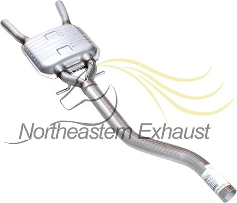 Exhaust Resonator Pipe Compatible for 2005-2009 Audi A4 Quattro 2.0L | Stainless Steel | Northeastern Exhaust | Free Sleeves Included | Automotive Replacement Part in Saudi Arabia