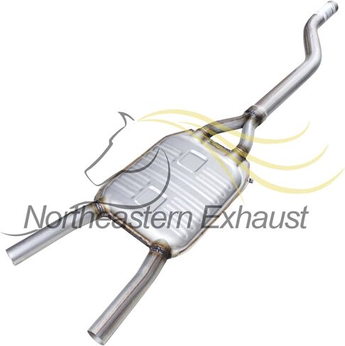 Exhaust Resonator Pipe Compatible for 2005-2009 Audi A4 Quattro 2.0L | Stainless Steel | Northeastern Exhaust | Free Sleeves Included | Automotive Replacement Part in Saudi Arabia