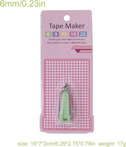 Bias Tape Maker 6mm 9mm 12mm 18mm 25mm 5 Size Tape Maker Tool Quilting Tool for Quilting and Fabric Sewing in Kuwait