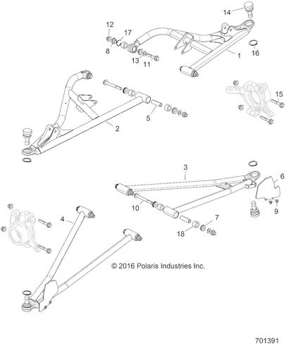 Polaris Control Arm Weld, Front, Lower, Left, Polaris Blue Metallic, Genuine OEM Part 1021480-751, Qty 1 in Saudi Arabia