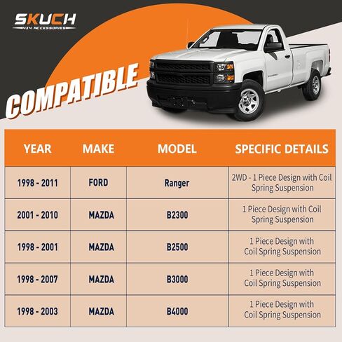 طقم تعليق أمامي 10 قطع لسيارة Ford Ranger Mazda B2300 B2500 B3000 B4000، ذراع التحكم العلوي، وصلات كروية سفلية، قضبان ربط وقضبان استبدال (10 قطع) in Saudi Arabia
