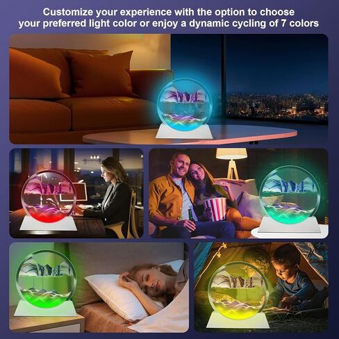Mtadmai فن الرمل المتحرك ديكور الحركة السائلة، فن الرمل مكبر صوت بلوتوث مصباح بجانب السرير قابل للتعتيم متعدد الألوان، مصباح فن الرمل المتحرك لغرفة الأطفال وغرفة المعيشة والمكتب والنوم in Kuwait