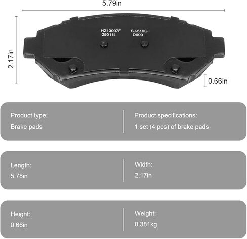 Front Ceramic Brake Pads with Hardware Kit for Honda 2009-2020 Fit, 2011-2015 CR-Z in Saudi Arabia
