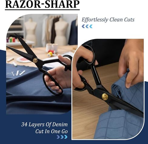 Fabric Scissors 9 Inch Professional Sewing Shears for Fabric,Cloth Cutting Sharp Heavy Duty Scissors Large High Carbon Steel Tailor Shears for Home Office School (9 inch) in Saudi Arabia