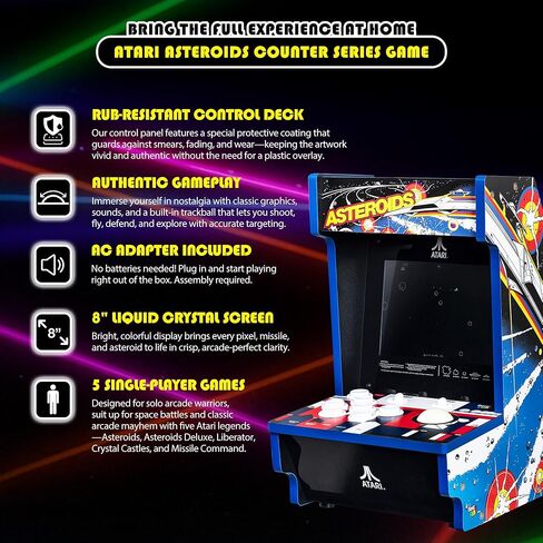 أركيد كلاسيكس - آلة ألعاب سلسلة WWE Counter، 4 ألعاب، شاشة كريستال سائل 8 بوصة - خزانة صغيرة، ألعاب محمولة، ريترو، وحدة تحكم على سطح الطاولة، ديكور الطابق السفلي، كهف الرجل in Kuwait