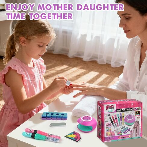BLIFF Nail Art Pens for Kids Set - 6 Color Kids Nail Polish Kit with Dryer and Glitter Powder Doodle Pens Stickers, Perfect Toys for Girls 8-12 As Christmas or Birthday Gift in Saudi Arabia