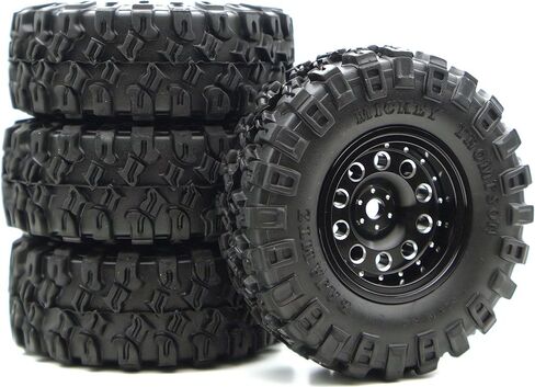 مجموعة إطارات عجلات Rc 1.0 Beadlock - إطارات عجلة إزاحة 2 مم لسيارة 1/18 1/24 RC الزاحفة المحورية SCX24 AX24 TRX4M FCX24 ترقية TW1002 (أسود) in Kuwait