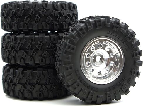 مجموعة إطارات عجلات Rc 1.0 Beadlock - إطارات عجلة إزاحة 2 مم لسيارة 1/18 1/24 RC الزاحفة المحورية SCX24 AX24 TRX4M FCX24 ترقية TW1002 (أسود) in Kuwait