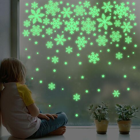 9 Sheets Christmas Window Clings for Home Decor,Window Sticker Winter Wonderland Decoration White Christmas Tree,Snowflake,Deer,Bell,House,Removable Glass Stickers Window Decals Silhouette for Party in Saudi Arabia
