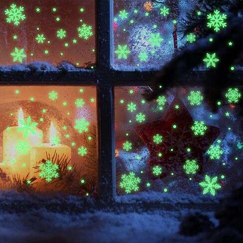 9 Sheets Christmas Window Clings for Home Decor,Window Sticker Winter Wonderland Decoration White Christmas Tree,Snowflake,Deer,Bell,House,Removable Glass Stickers Window Decals Silhouette for Party in Saudi Arabia