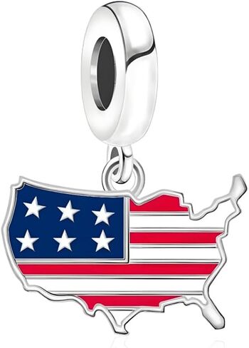 France Map Dangle Charm Fit Women Bracelet Necklaces Fashion Gifts 925 Sterling Silver DIY Jewelry in Saudi Arabia