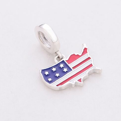 France Map Dangle Charm Fit Women Bracelet Necklaces Fashion Gifts 925 Sterling Silver DIY Jewelry in Saudi Arabia