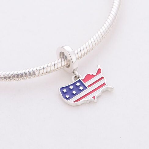 France Map Dangle Charm Fit Women Bracelet Necklaces Fashion Gifts 925 Sterling Silver DIY Jewelry in Saudi Arabia