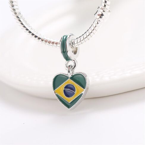 France Map Dangle Charm Fit Women Bracelet Necklaces Fashion Gifts 925 Sterling Silver DIY Jewelry in Saudi Arabia
