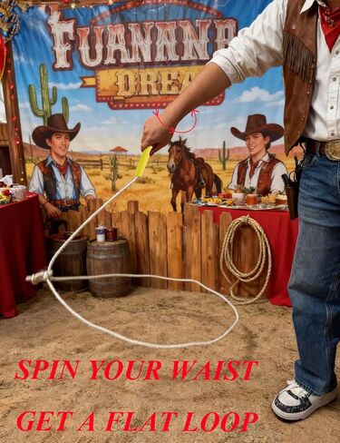 لعبة رعاة البقر للأطفال من URAMAN، لعبة لاسو حبل كيدي للأعمار من 3 إلى 10 سنوات، لعبة غربية للعب خدعة الحبال الممتعة in Kuwait