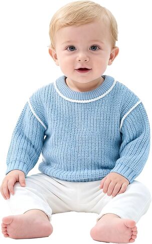 Knit Baby Boy Girl Sweater Pullover Sweatshirt Toddler Crewneck Fall Winter Top in Saudi Arabia