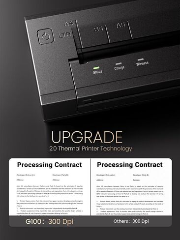Phomemo G100 Ultra-Fast Portable Printer & 100 Sheets Folded 8.5 x 11 Inch Thermal Paper, Wireless Bluetooth Compact Small Lightweight Printer 500g - Upgrade (2025) in Saudi Arabia