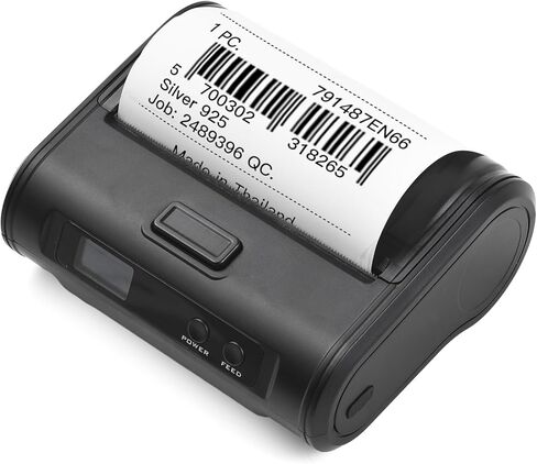 Walfront Thermal Receipt Printer 4in Wireless BT USB Connection POS Printer 70mm / s Fast Printing 203dpi Resolution for Retail Market Delivery Tickets in Saudi Arabia