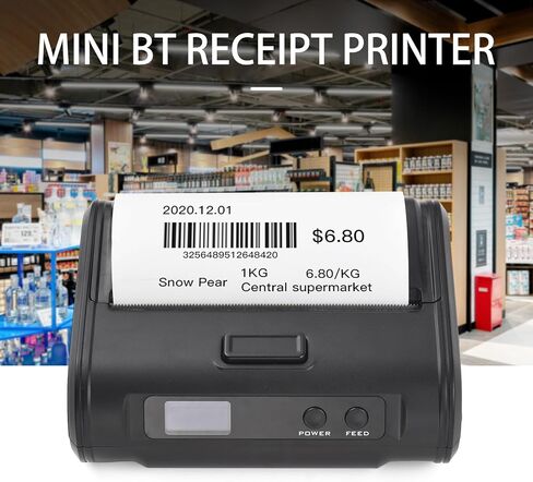 Walfront Thermal Receipt Printer 4in Wireless BT USB Connection POS Printer 70mm / s Fast Printing 203dpi Resolution for Retail Market Delivery Tickets in Saudi Arabia