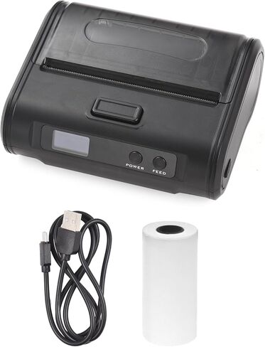 Walfront Thermal Receipt Printer 4in Wireless BT USB Connection POS Printer 70mm / s Fast Printing 203dpi Resolution for Retail Market Delivery Tickets in Saudi Arabia