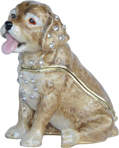 Jack Russell Terrier Dog Trinket Box Jewelry Box Hand Painted Decorative Box with Hinged Lid Ring Earring Holder Dog Figurine Collectible in Saudi Arabia