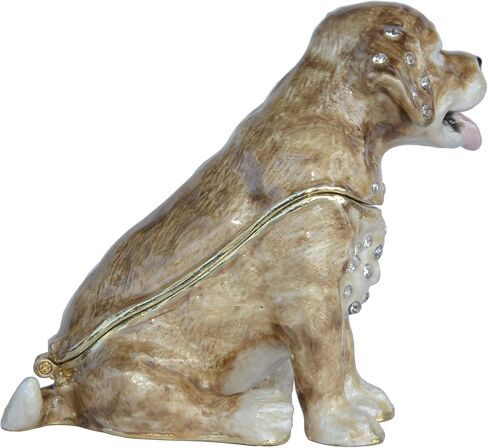 Jack Russell Terrier Dog Trinket Box Jewelry Box Hand Painted Decorative Box with Hinged Lid Ring Earring Holder Dog Figurine Collectible in Saudi Arabia