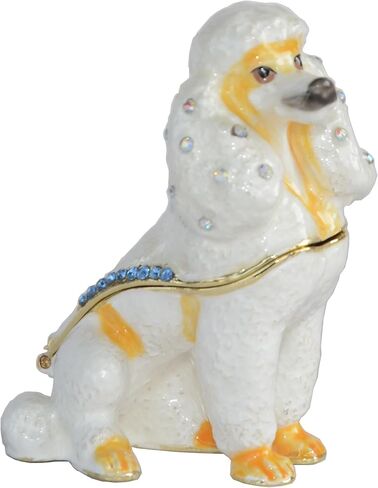 Jack Russell Terrier Dog Trinket Box Jewelry Box Hand Painted Decorative Box with Hinged Lid Ring Earring Holder Dog Figurine Collectible in Saudi Arabia