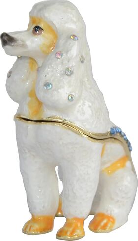 Jack Russell Terrier Dog Trinket Box Jewelry Box Hand Painted Decorative Box with Hinged Lid Ring Earring Holder Dog Figurine Collectible in Saudi Arabia