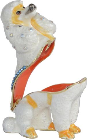 Jack Russell Terrier Dog Trinket Box Jewelry Box Hand Painted Decorative Box with Hinged Lid Ring Earring Holder Dog Figurine Collectible in Saudi Arabia
